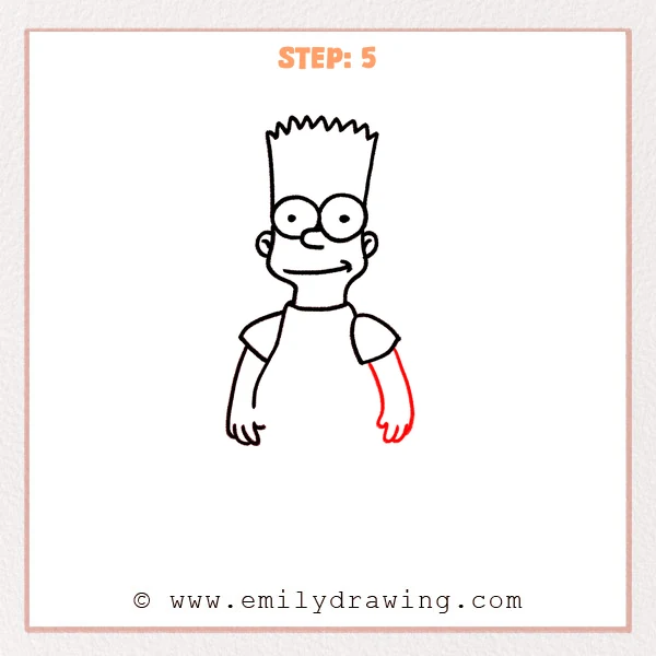 how to draw a bart simpson - Step 5